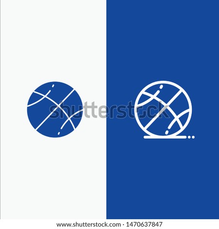 Basketball, Ball, Game, Education Line and Glyph Solid icon Blue banner Line and Glyph Solid icon Blue banner. Vector Icon Template background