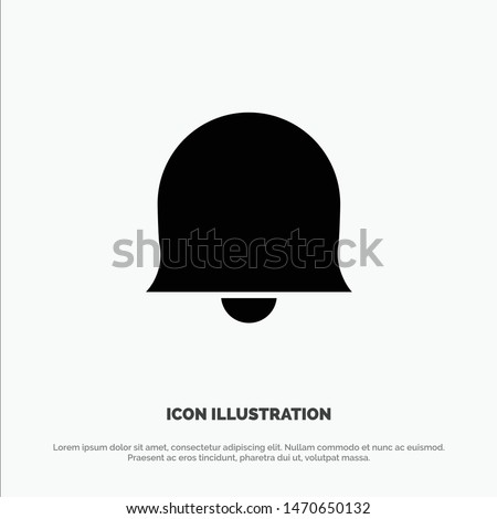 Bell, Sign, Twitter solid Glyph Icon vector. Vector Icon Template background