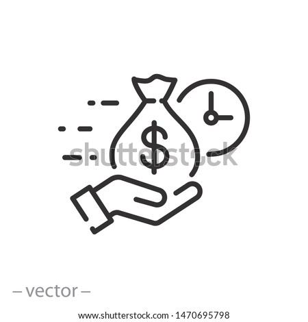 easy instant credit, loan payment, fast money icon, finance thin line symbol for web and mobile phone on white background - editable stroke vector illustration eps 10 Royalty-Free Stock Photo #1470695798