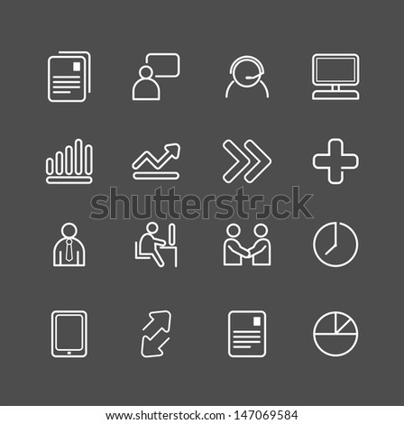 business white line Icons set . Vector illustration.