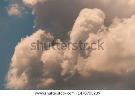 Cloudsscape, white, gray clouds on  a blue clear sky background