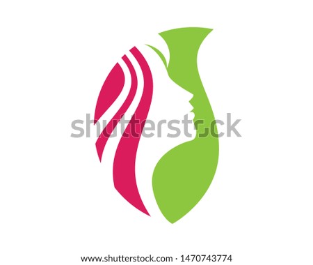 Woman Sillhoette in Leaf Illustration