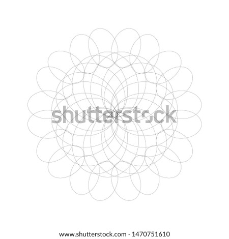 Vector mandala style circle round design element sign symbol isolated on white monochrome template for web and print 