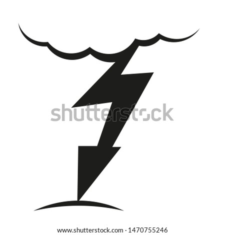A cloud with a lightning vector icon.A sign of the weather. A symbol of a storm .