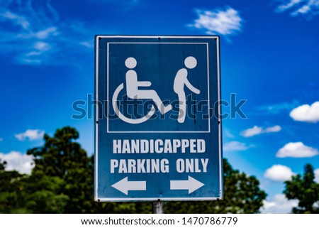 Signs for parking for people with disabilities