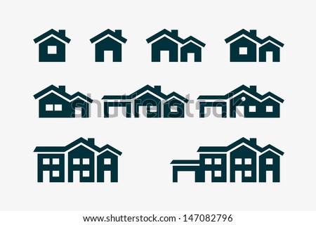 Vector various house icon set.