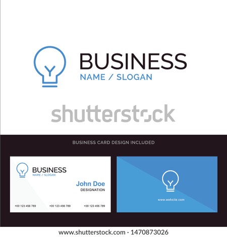 Light, Bulb, Basic, Ui Blue Business logo and Business Card Template. Front and Back Design. Vector Icon Template background