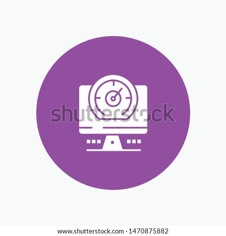 Compass, Computer, Timer, Location white glyph icon. Vector Icon Template background