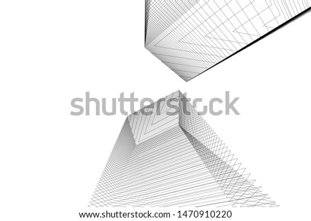 architecture geometric background, abstract lines 3d