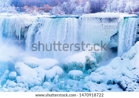Niagara Falls frozen during deep winter