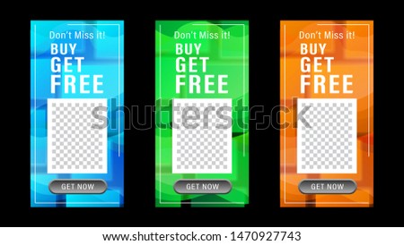 Set of dynamic squares, rectangle, and fluids rect modern background banner for social media stories, web page, mobile phone. Sale template design special offer. Vector illustration.