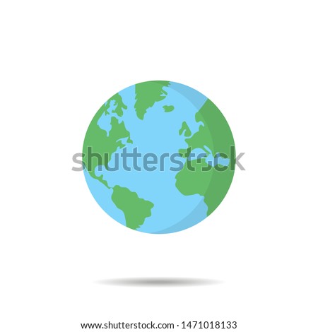 Earth globe in trendy flat style isolated vector illustration. Flat planet on white background. EPS 10