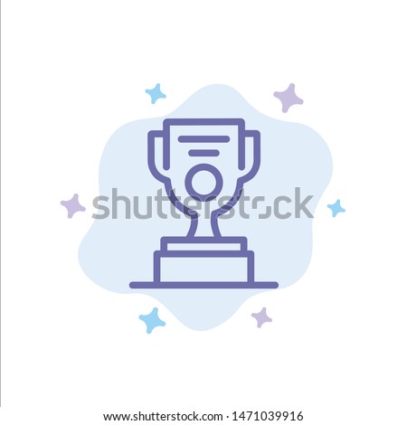Job, Worker, Award, Cup Blue Icon on Abstract Cloud Background. Vector Icon Template background
