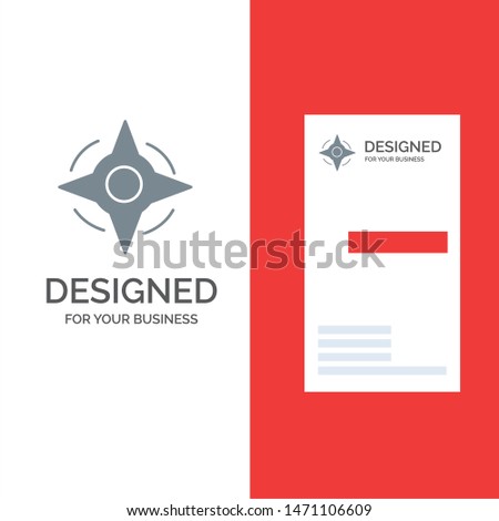 Compass, Navigation, Way Grey Logo Design and Business Card Template. Vector Icon Template background