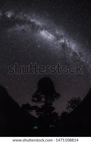 Milky Way Arch in a mountain valley, Arkhyz