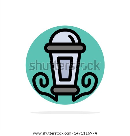 Light, Night, Lamp, Lantern Abstract Circle Background Flat color Icon. Vector Icon Template background
