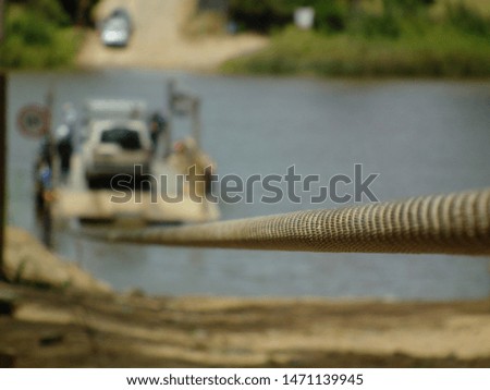 Metal Cable To Manual Raft Crossing River