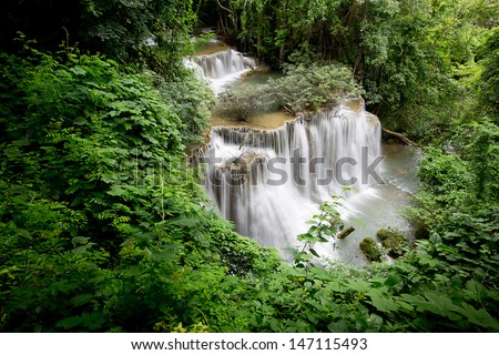 Waterfall at Kanchanaburi Thailand - Namtok Huai Mae Khamin