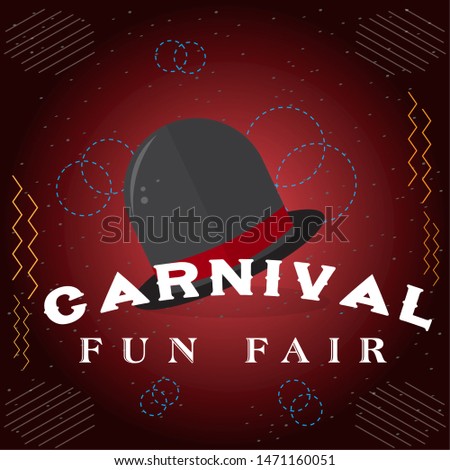 Colored carnival poster with a hat - Vector