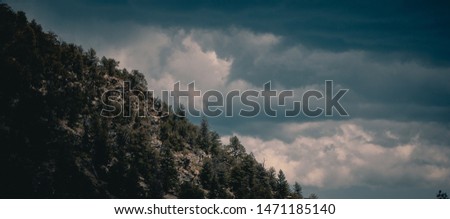 Scenic Mountain with beautiful clouds