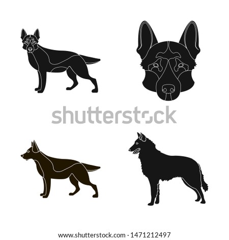 bitmap illustration of and sheepdog sign. Collection of and german bitmap icon for stock.