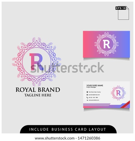 
Royal brand logo design with modern concepts and gradient colors