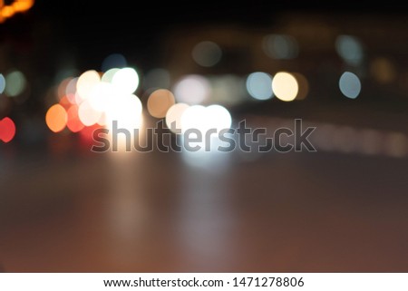 bokeh lights on a  street in the night - Image.