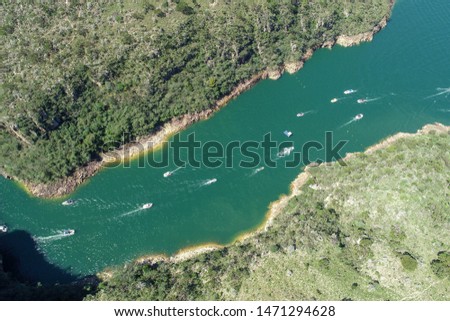 Aerial photo showing "Rio Grande", in Furnas, Minas Gerais, Brazil