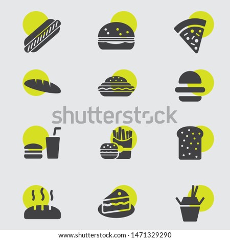 Very cute fast food icon collection