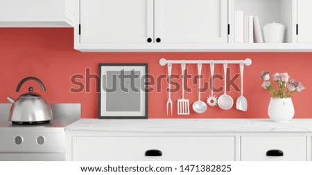 The kitchen in vintage style .3d rendering