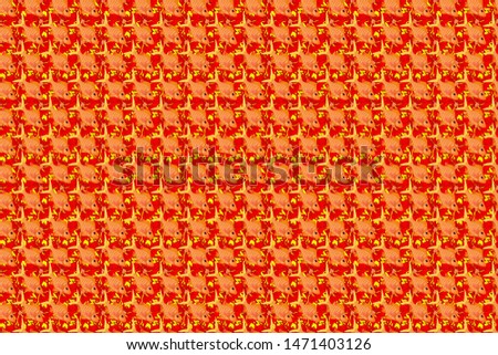 Abstract stylized fishes. Seamless watercolor texture fish raster pattern in red, orange and yellow colors.