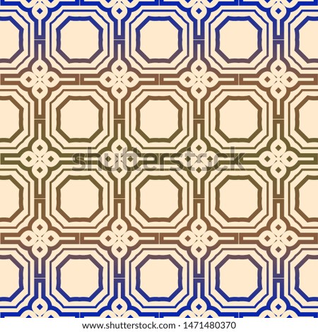 Seamless geometric pattern. Vector illustration. Purple yellow color.