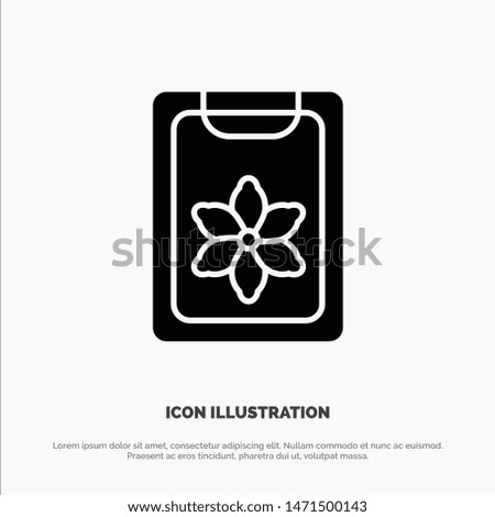 Flower, Clipboard, Spring, Clip solid Glyph Icon vector