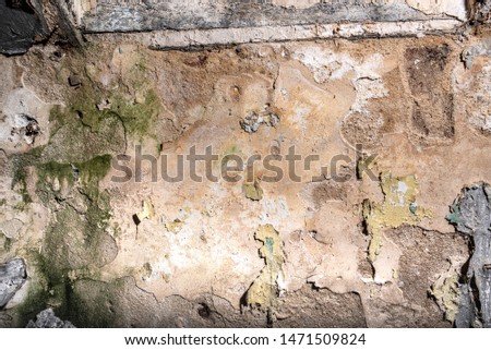 Old wall with cracked paint painting dirty texture background