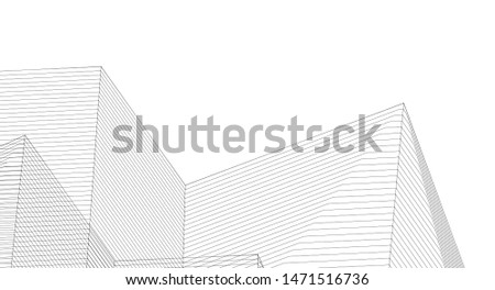 city architecture abstract 3d illustration Royalty-Free Stock Photo #1471516736