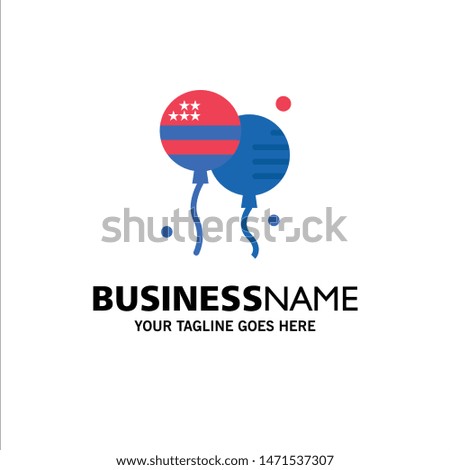 Balloon, Balloons, Fly, American Business Logo Template. Flat Color