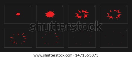 Fire spark animation effect. Spark Smoke Animation. Animation of smoke. Sprite sheet for game or cartoon or animation