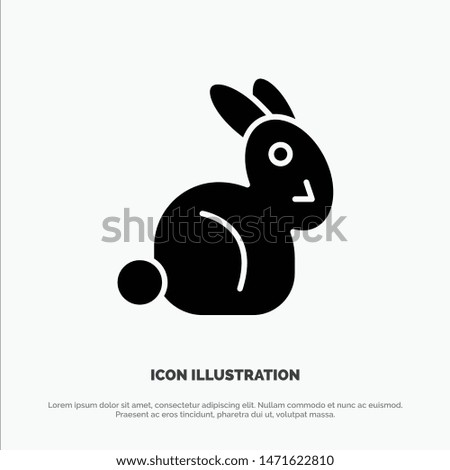 Bunny, Easter, Rabbit solid Glyph Icon vector