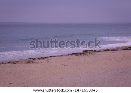The California beaches and Pacific Ocean pictured with no people, just the beautiful natural surf and sand of Mother Ocean in the sea mist is a relaxing sight