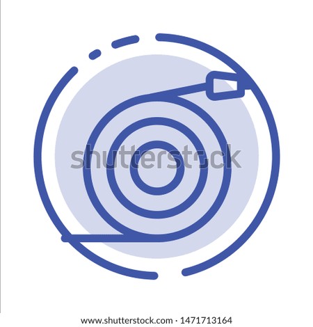 Curved, Flow, Pipe, Water Blue Dotted Line Line Icon
