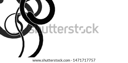 Vector illustration of a strange doodle structure consisting of a randomly intertwined rounded curves on a white background.