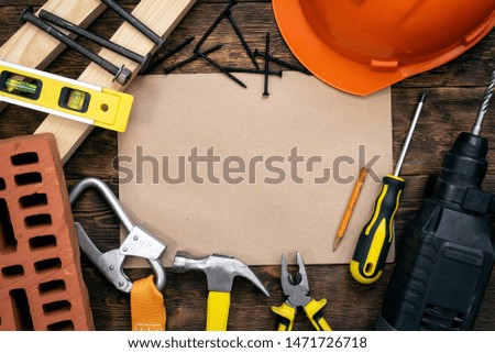 Fix list mockup. Construction tips or house project plan document template. Construction concept background with a copy space.