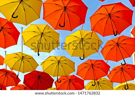 Umbrellas a work of art in Gothenburg Sweden