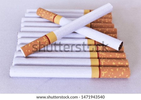  Cross tobacco cigarette mean stop smoking .picture isolate on white
