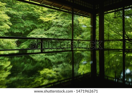 Spring Japanese garden of Rurikoin temple (Ruriko-in), Kyoto, Japan.