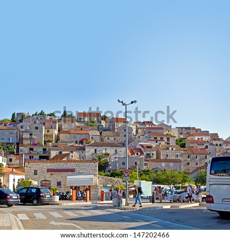 European City Scape. Hvar. Croatia. High quality stock photo.
