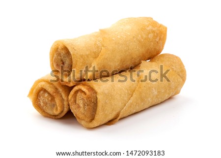 Spring rolls, Chinese cuisine, isolated on white background. Royalty-Free Stock Photo #1472093183