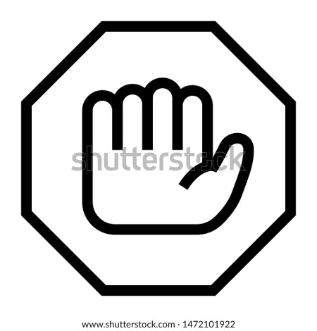 stop sign thin line vector icon