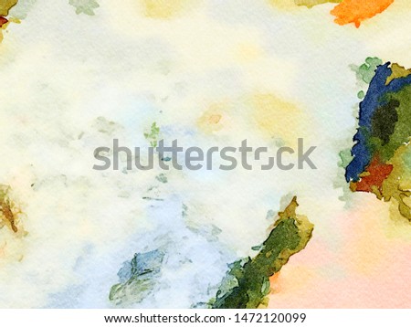 Abstract watercolor texture background, colorful bright splashes and strokes, dry paint on paper, artistic design pattern with contemporary art elements