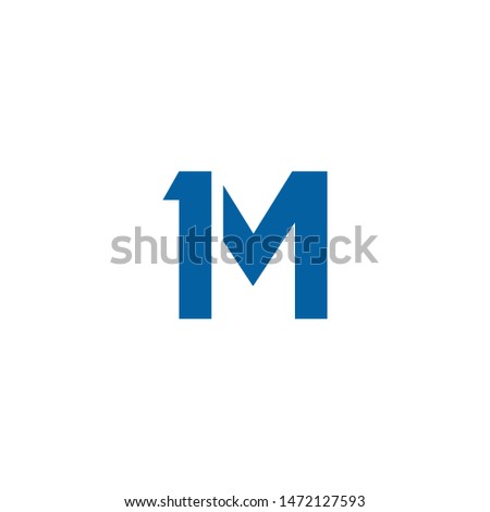 1 M letter logo design vector Royalty-Free Stock Photo #1472127593